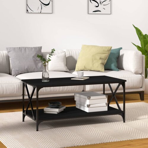 vidaXL Stolić za kavu crni 100x50x45 cm konstruirano drvo i željezo Cijene