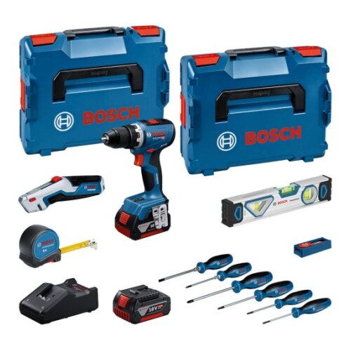 Bosch akumulatorski set GSR 18V-65 + 2x GBA 18V 5,0Ah + 19-delni set ručnog alata, 0615A5007K ( 0615A5007K ) Slike