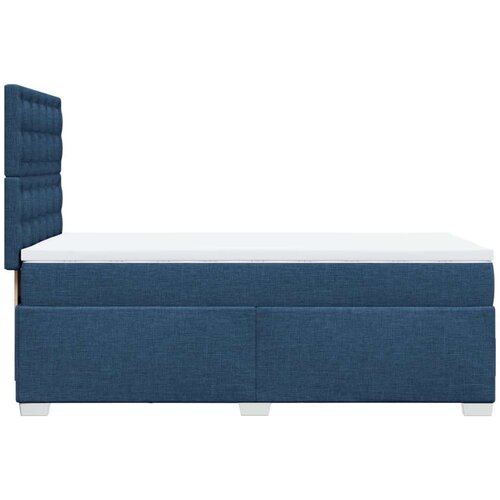 VidaXL Krevet s oprugama i madracem plavi 90 x 200 cm od tkanine Slike