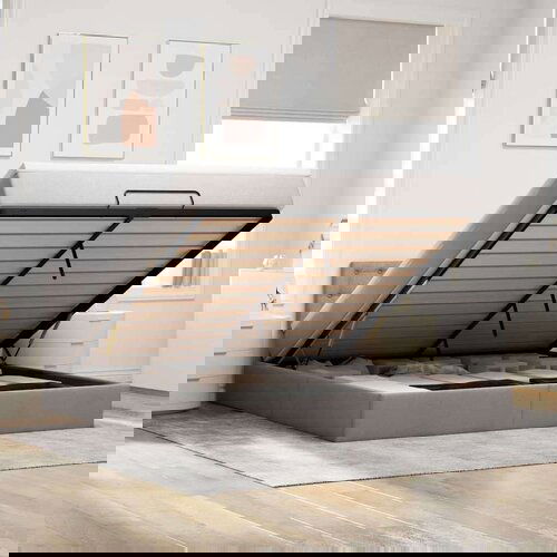 vidaXL Otomanski krevet s madracem smeđesivi 160x200cm od tkanine Cene