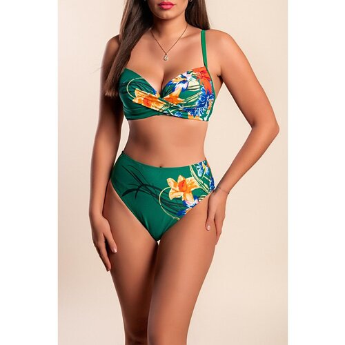 Fenzy Plus Size Dvodijelni Kupaći Kostim S Printom, Zelene Boje Cijene