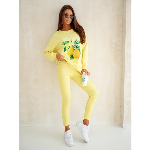 Resti Women&amp;#039;s cotton set with lemon sweatshirt and leggings Slike