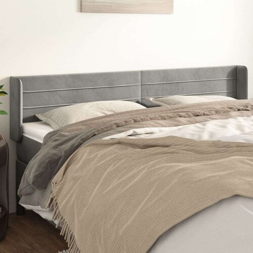  Uzglavlje s ušima svjetlosivi 203x16x78/88 cm baršunasti Cijene