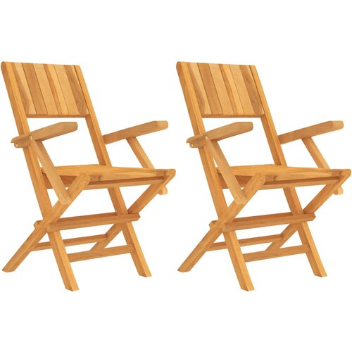Maison Chic Zložljiv Vrtni Stoli - Stol za vrt 2 kosa 55x61x90 cm trdna tikovina JS2629, (21876278) Slike
