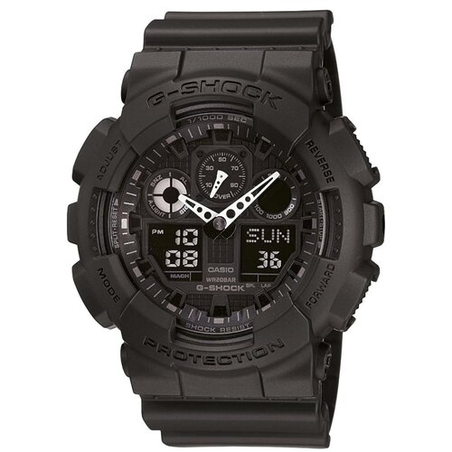 Casio Mu&amp;scaron;ki ručni sat, Kvarcni mehanizam, GA-100-1A1DR, Crni Slike
