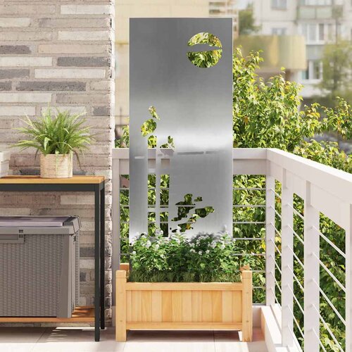 vidaXL Privatnost u vrtu Rezbarija Srebrno 50 x 140 cm Pocinčani čelik Cene