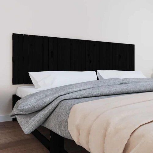  Zidno uzglavlje crni 204x3x60 cm od masivne borovine Cijene
