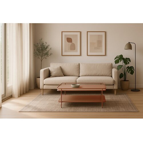 Unique Furniture Kovinska klubska mizica v barvi terakote 55x110 cm Yuba &amp;ndash; Slike