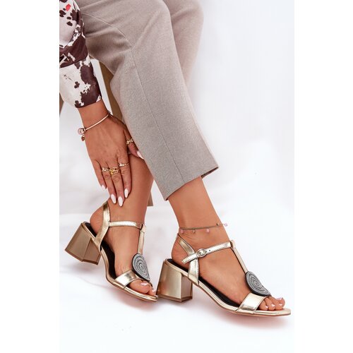 S. BARSKI Leather Heeled Sandals With Decoration D&A Cene