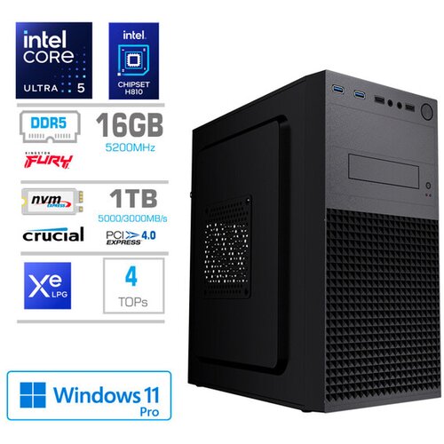 MEGA namizni računalnik S4 Ultra 5-245K/16GB/1TB SSD/Windows 11 Pro/Intel Xe/črna Slike