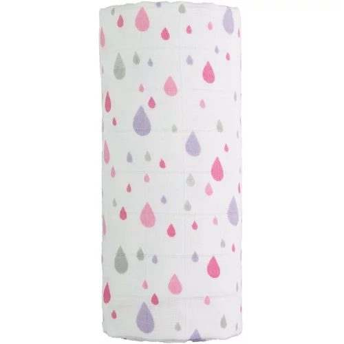 T-TOMI pamučni ručnik za bebe Tetra Pink Drops, 120 x 120 cm