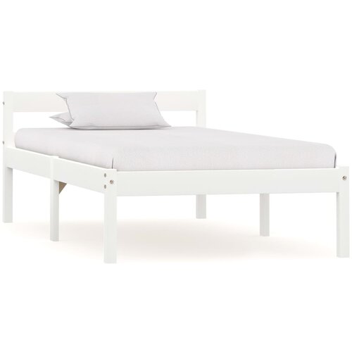 VidaXL Okvir za krevet od masivne borovine bijeli 100 x 200 cm Slike