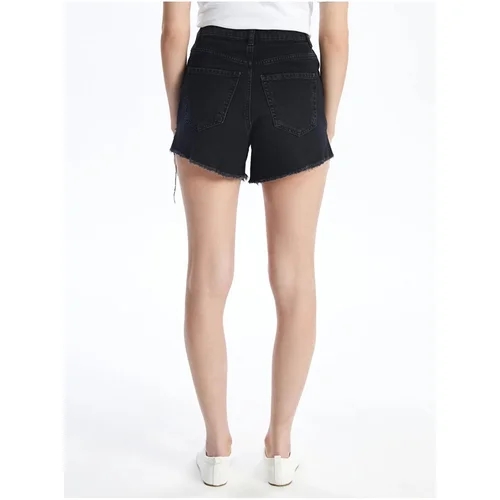 LC Waikiki LCW Jeans Standard Fit Women's Jean Shorts with Ripped Detail.