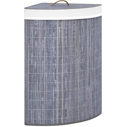 VidaXL Kutna ko&amp;scaron;ara za rublje od bambusa siva 60 L Slike