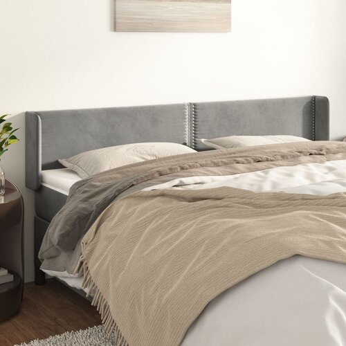 vidaXL Uzglavlje s ušima svjetlosivi 183x16x78/88 cm baršunasti Cijene