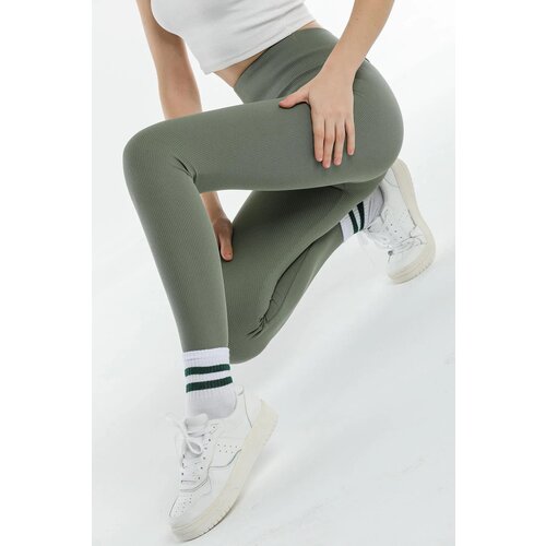 Dewberry 80927 High Waist Ribbed Interlock Womens Tights-MINT Slike