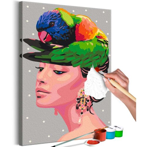  Slika za samostalno slikanje - Parrot on the Head 40x60 Slike