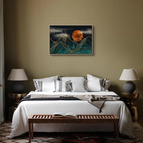 Slika - Mountain Calm (1 Part) Wide 90x60 U prirodnom drvenom okviru Cene
