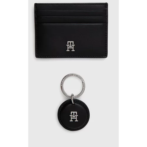 Tommy Hilfiger Etui za kartice + obesek za ključe črna barva