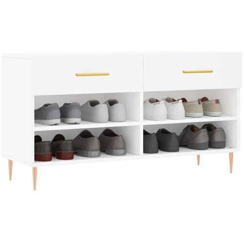  Klupa za cipele bijela 102 x 35 x 55 cm od konstruiranog drva Slike