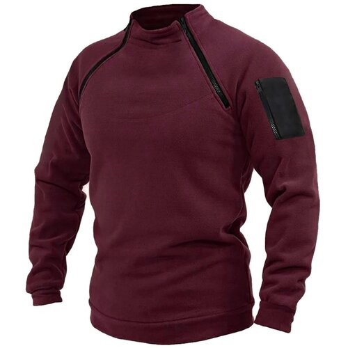 Dewberry 90777 Mens Fleece with Arm Pocket-BORDO Cene