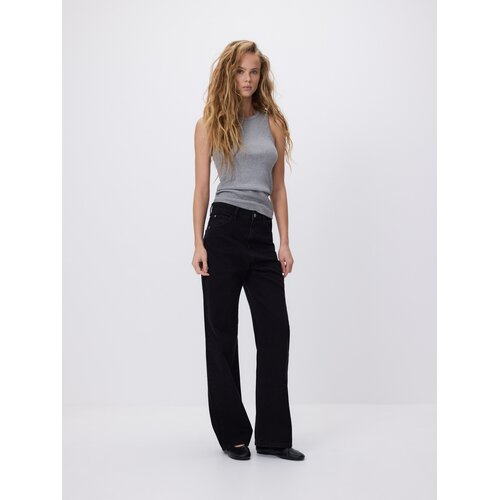 Reserved Wide leg traperice - crno Cene