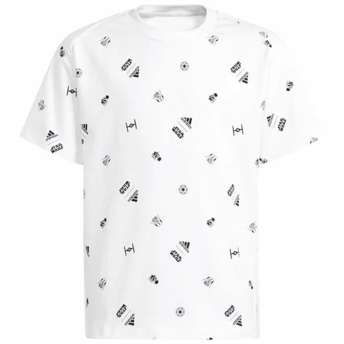 Adidas Otroška kratka majica x Star Wars bela barva