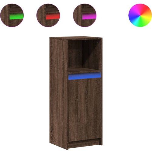 Maison Chic Komoda - Predalnik z LED rjavi hrast 38x34x100 cm inženirski les, (21719756) Cene