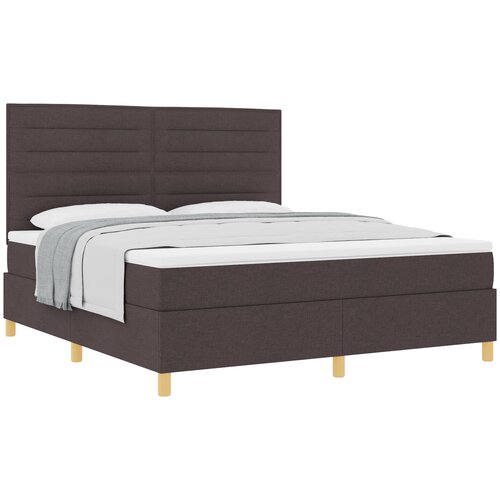 VidaXL Box Spring Postelja z Vzmetnico Temno Rjava Super King Tkanina, (22052137) Slike