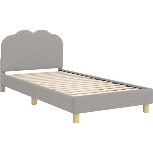  Krevet za djecu s uzglavljem Svijetlo siva 80 x 200 cm Vuna Slike