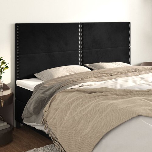 vidaXL Uzglavlje 4 kom crni 100x5x78/88 cm baršunasta Cijene