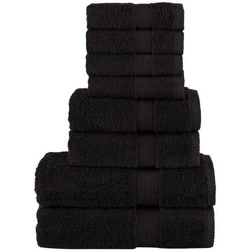  8-dijelni vrhunski set ručnika SOLUND crni 600 gsm Cene