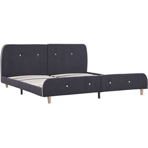 Maison Chic Posteljni Okvir - Dvoposteljna postelja brez vzmetnice Temno siva tkanina 150x200 cm, (22082037) Slike