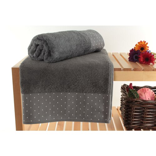  Pitircik - grey greywhite bath towel set (2 pieces) Cene
