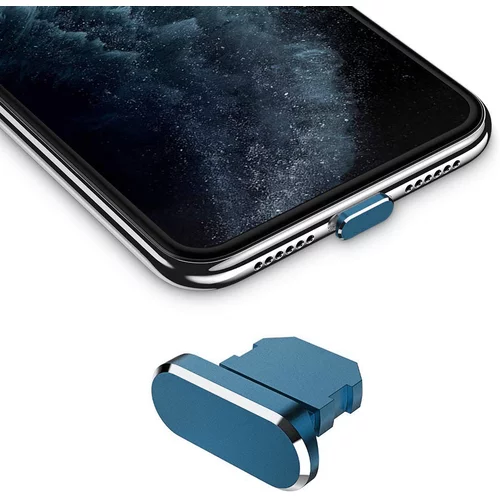 Cadorabo Zaščitni pokrovček, združljiv z Apple iPhone v Navy Blue - Prah Protection Plug za polnjenje vrat proti prahu, (20622020)