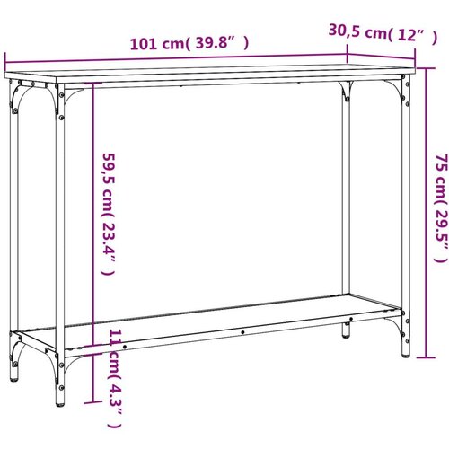  Konzolni stol crni 101 x 30 5 x 75 cm od konstruiranog drva Slike