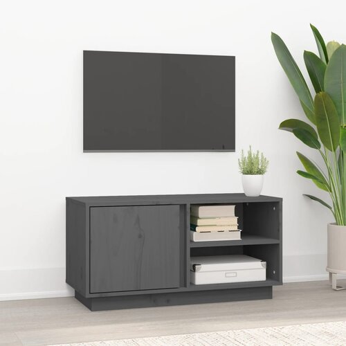 The Living Store TV omarica siva 80x35x40,5 cm trdna borovina - TV Omarica, (21377027) Cene