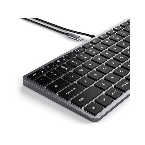 Satechi Žična tipkovnica Slim W1 USB-C BACKLIT, ZDA, vesoljsko siva Slike