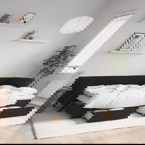 VidaXL Dnevni krevet na razvlačenje s ladicama crni 80 x 200 cm bar&amp;scaron;un Slike