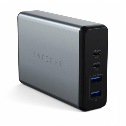 Satechi 108W type-c multiport travel charger (1x usb-c PD,2x USB3.0,1xQualcomm 3.0) - space Grey(ST-TC108WM Slike