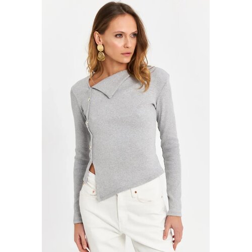 Cool & Sexy Ženska bluza Tf52, Siva Cene