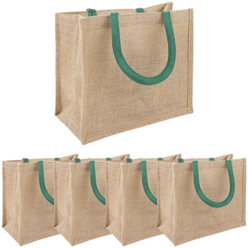  Torbe od jute 5 Prirodna i zelena 26 x 22 x 14 cm 100% Jut Cijene