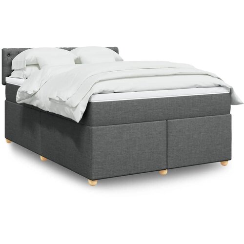 VidaXL Okvir kreveta s oprugama i madrac svjetlosivi 140x200cm tkanina Slike