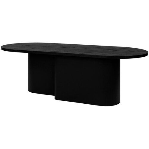 noo.ma Črna klubska mizica z mizno plo&scaron;čo v hrastovem dekorju 50x115 cm Looi &ndash; Cene