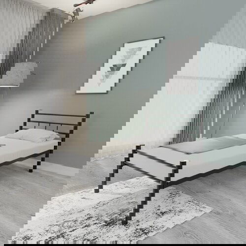 Hanah home Crni metalni bračni krevet s podnicom 120x200 cm K70 &amp;ndash; Slike