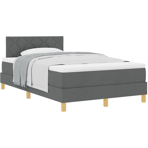 vidaXL Krevet s podlogom s madracem Tamnosivi 120x200 cm Tkanina Cijene