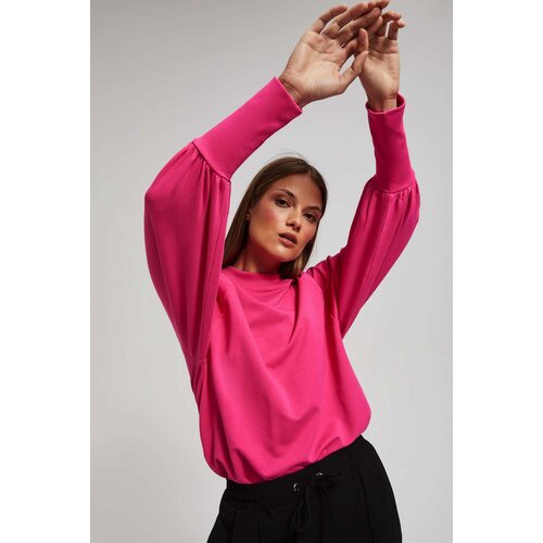 Marisse Fuchsia Puff Sleeve Sweatshirt Slike