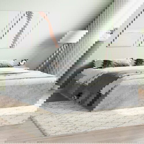  The Living Store Posteljni okvir betonsko siv 135x190 cm - Posteljni Okvir, (21501567) Slike