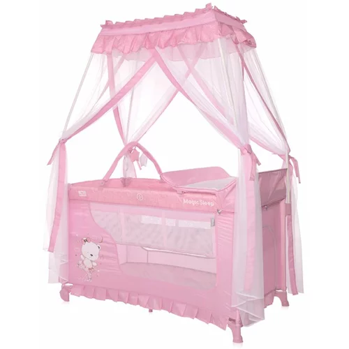 Lorelli MAGIC SLEEP Putni krevetić na 2 razine + prematalica + baldahin + luk s igračkama (0mj+)