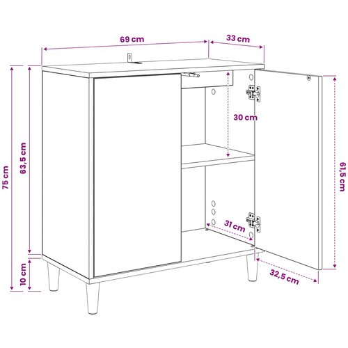  Kreveta MAINZ Sonoma 69 x 33 x 75 cm Konstruirano drvo Slike